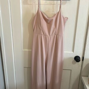 Pink jumpsuit with lace back